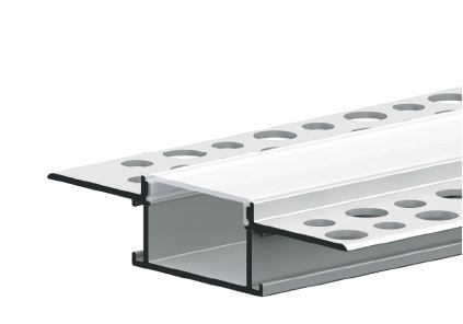 Алюминиевый профиль для встраивания в ГКЛ 2000х21х14.4мм (монтажный размер 64.2х14.4мм, максимальная ширина ленты 21мм